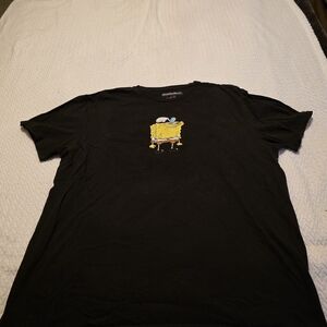 Nickelodeon Black T‑Shirt with Yellow SpongeBob Chest Graphic